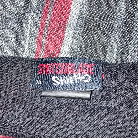 Switchblade Stiletto Plaid Double Layer Mini Skirt XL - Picture 3 of 5